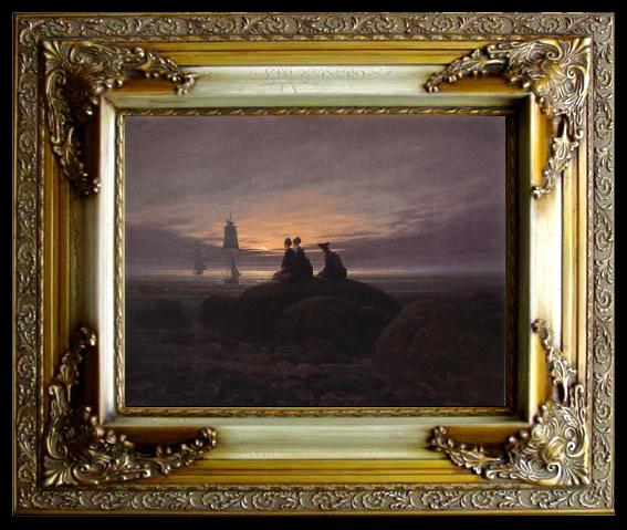 framed  Caspar David Friedrich Moonsise over the Sea, Ta051